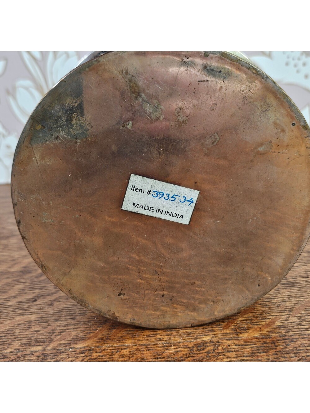 Vintage India Embossed Round Locking Jewelry Trinket Box 5" - Picture 9 of 15